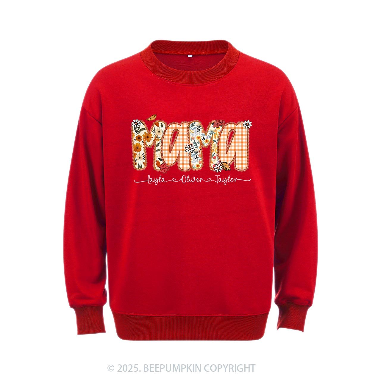 Personalized Preppy Fall Pumpkin Lace Sweatshirt Beepumpkin