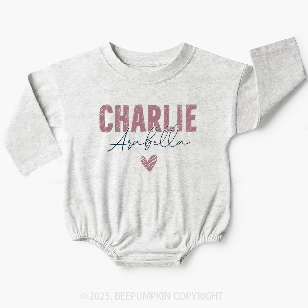 Personalized Girl Baby Bubble Romper Beepumpkin