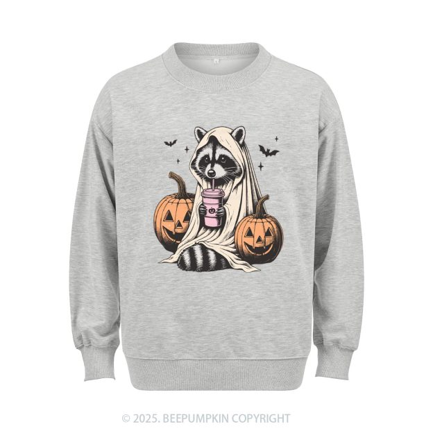 Cute Raccoon Ghost Sweatshirt Beepumpkin