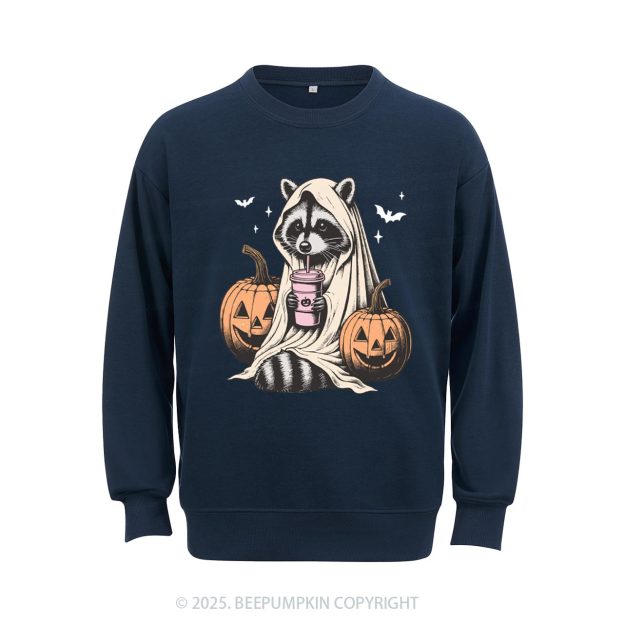 Cute Raccoon Ghost Sweatshirt Beepumpkin