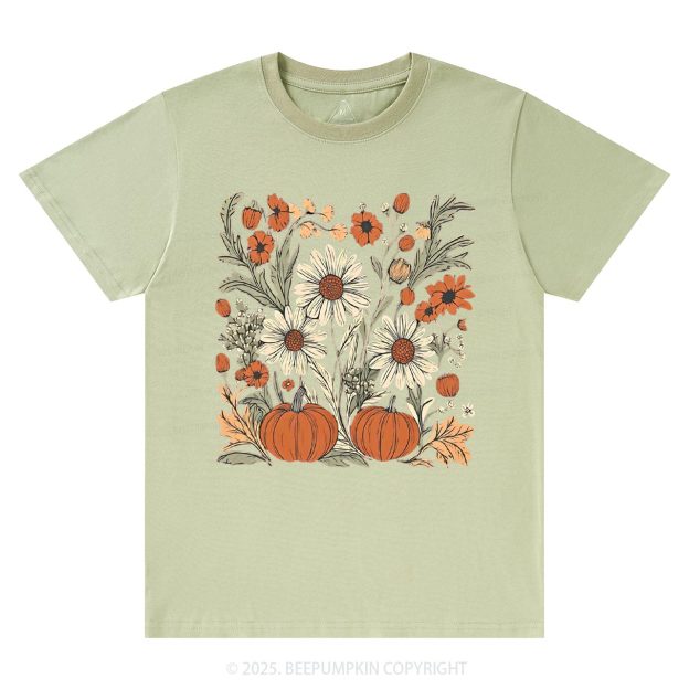 Boho Fall Floral T-Shirts Beepumpkin