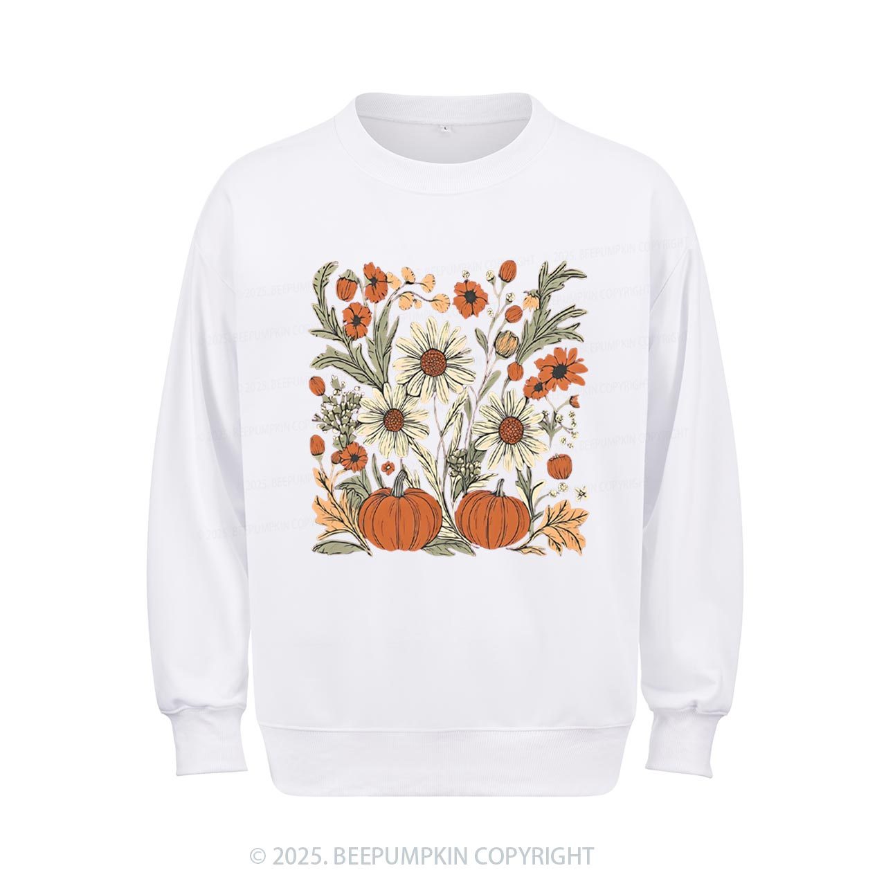 Boho Fall Floral  Sweatshirt Beepumpkin