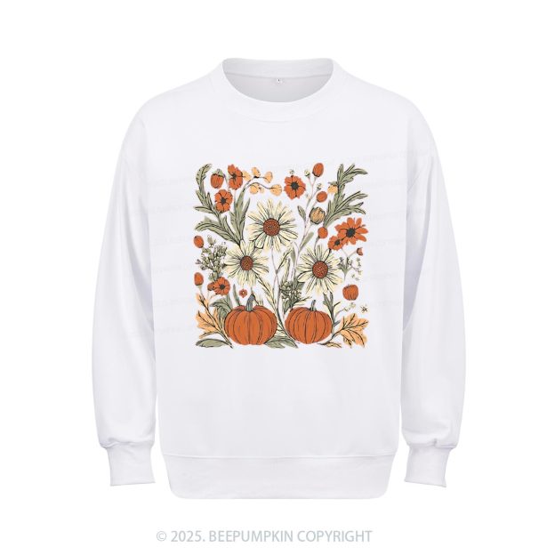 Boho Fall Floral  Sweatshirt Beepumpkin
