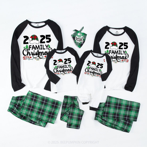 2025 Family Christmas Plaid Hat Matching Pajamas Beepumpkin