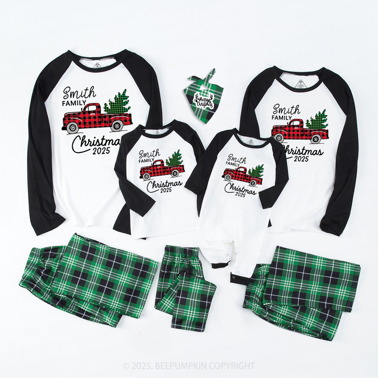 2025 Christmas Truck And Tree Family Matching Pajamas