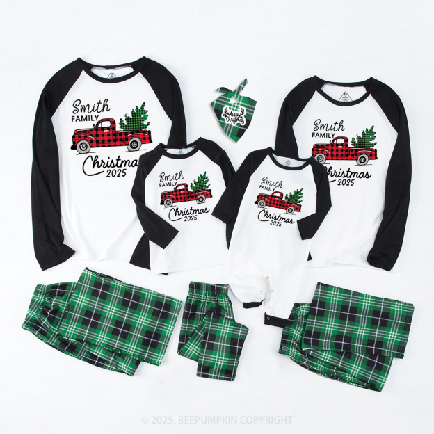 2025 Christmas Truck And Tree Family Matching Pajamas
