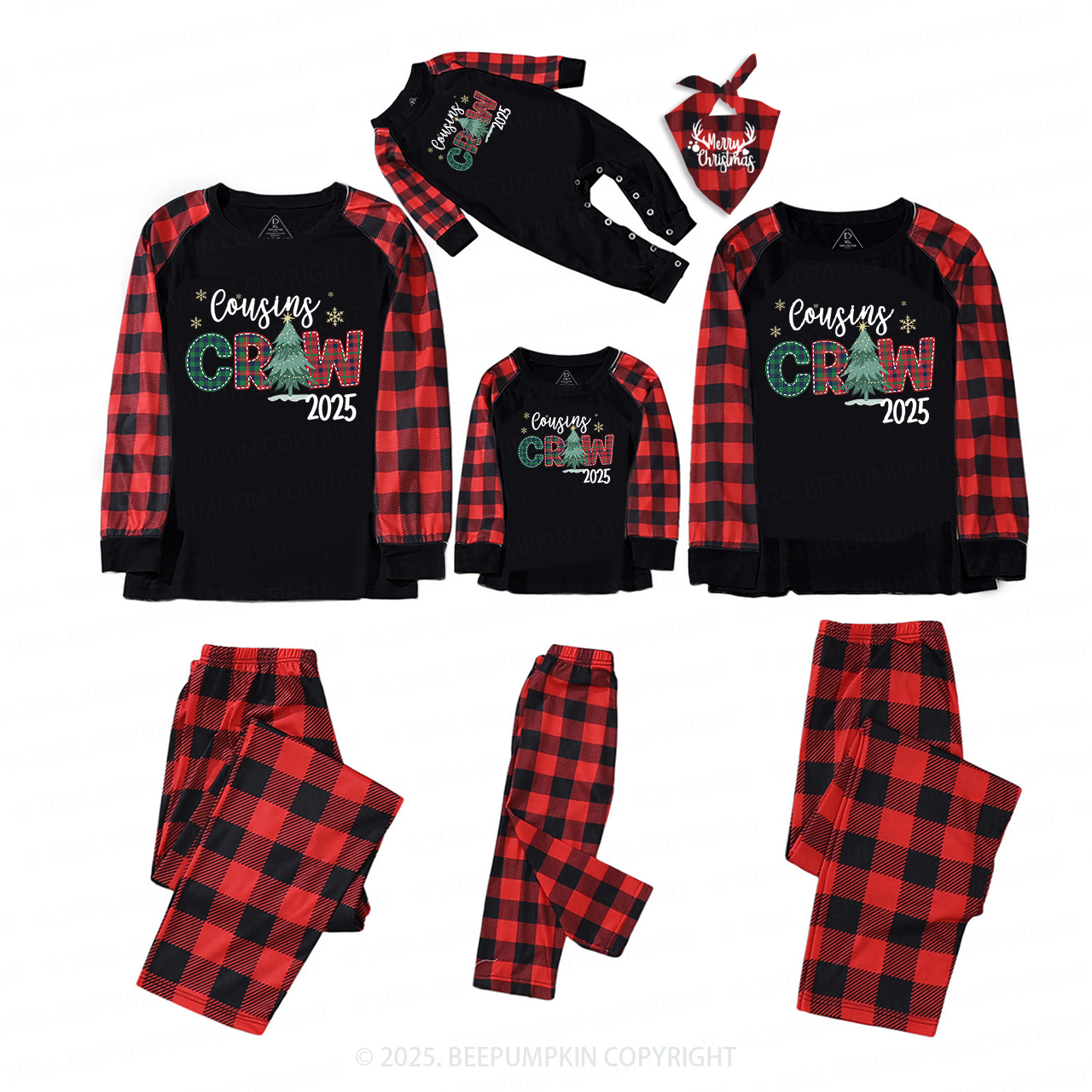2025 Cousins Crew Christmas Family Matching Pajamas Beepumpkin