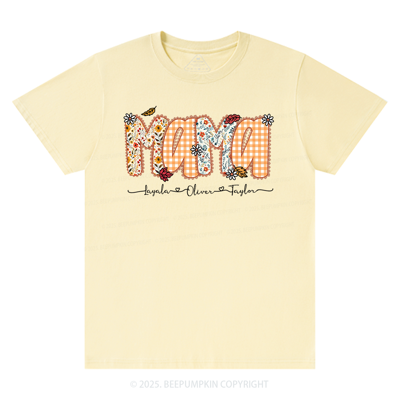 Personalized Preppy Fall Pumpkin Lace T-Shirts Beepumpkin