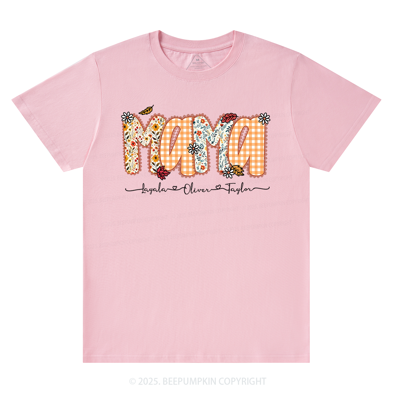 Personalized Preppy Fall Pumpkin Lace T-Shirts Beepumpkin