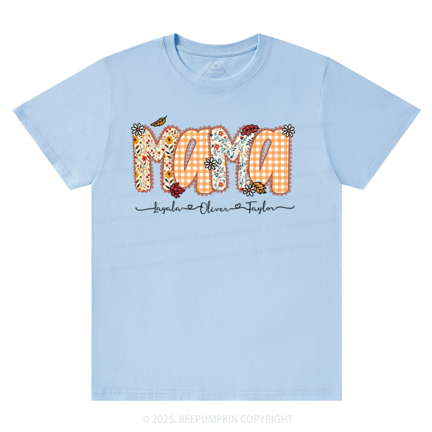Personalized Preppy Fall Pumpkin Lace T-Shirts Beepumpkin