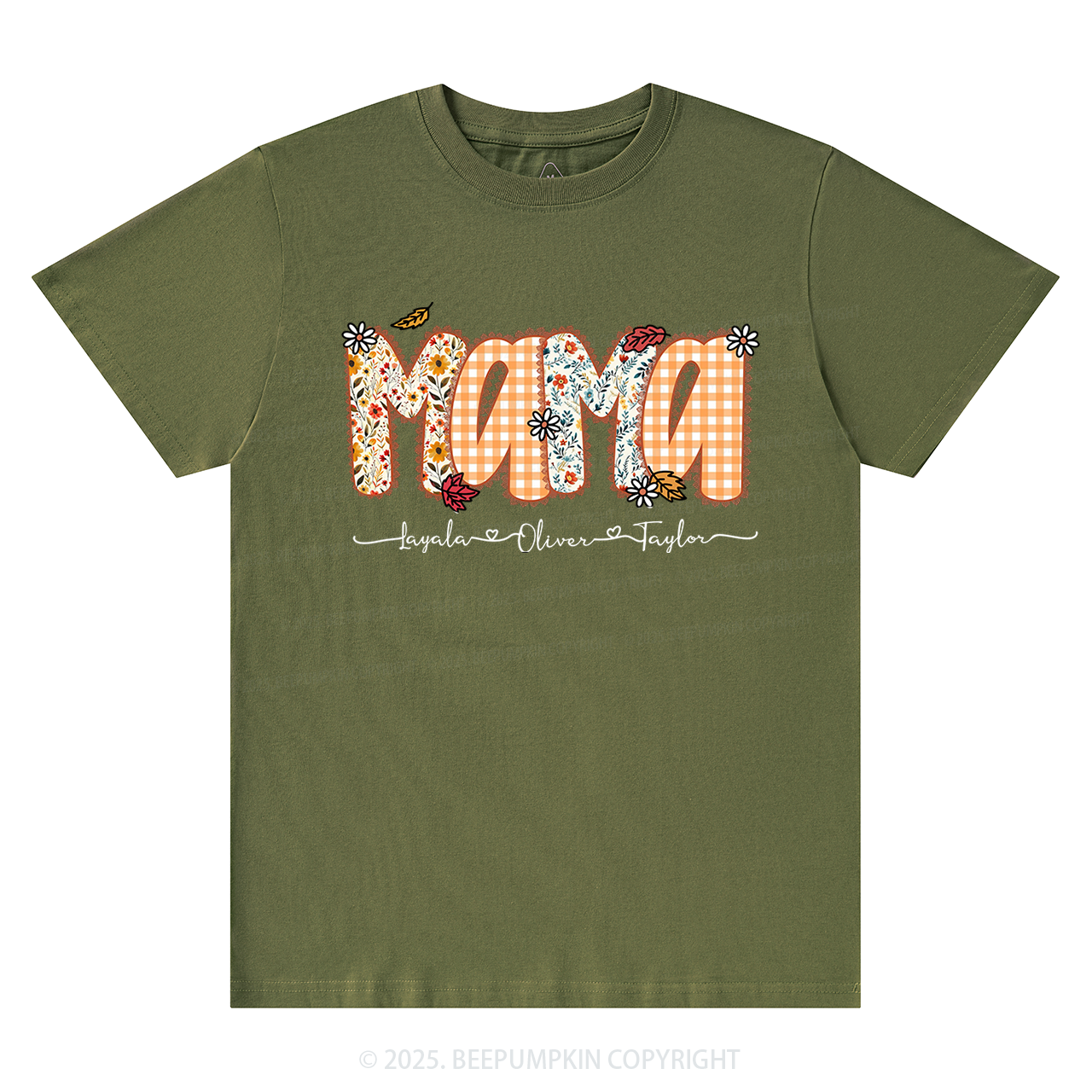 Personalized Preppy Fall Pumpkin Lace T-Shirts Beepumpkin