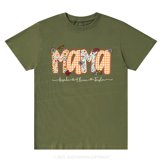 Personalized Preppy Fall Pumpkin Lace T-Shirts Beepumpkin