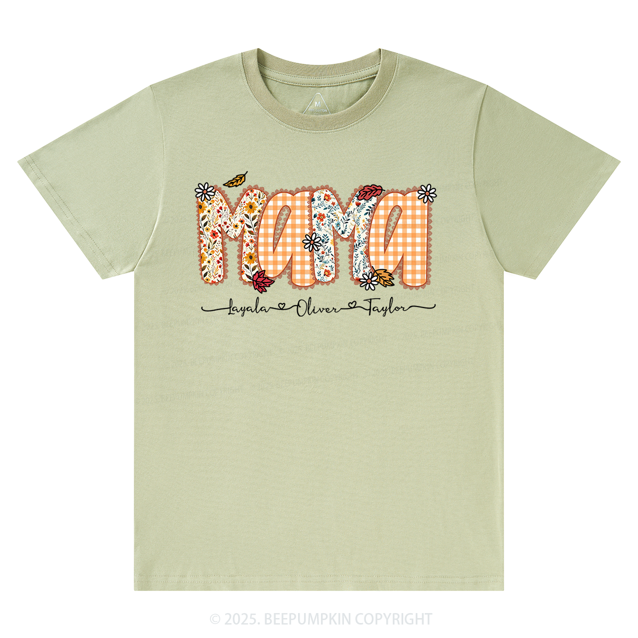 Personalized Preppy Fall Pumpkin Lace T-Shirts Beepumpkin
