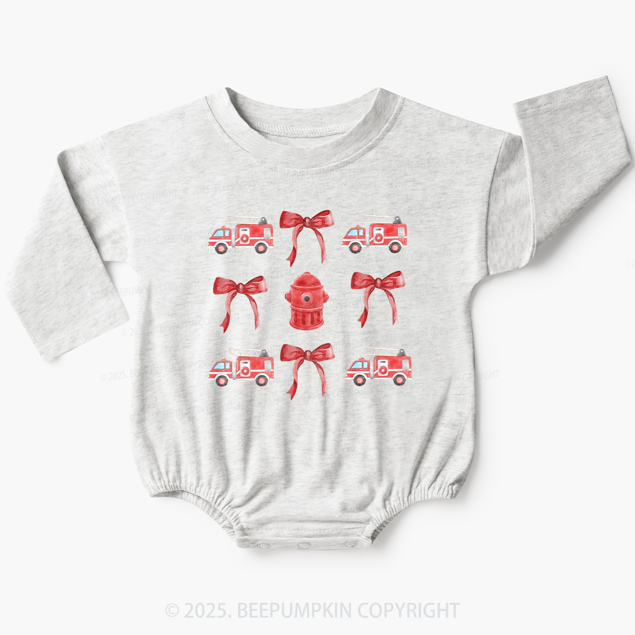 Firetruck Baby Bubble Romper Beepumpkin