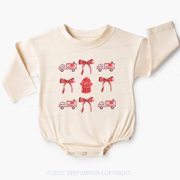 Firetruck Baby Bubble Romper Beepumpkin