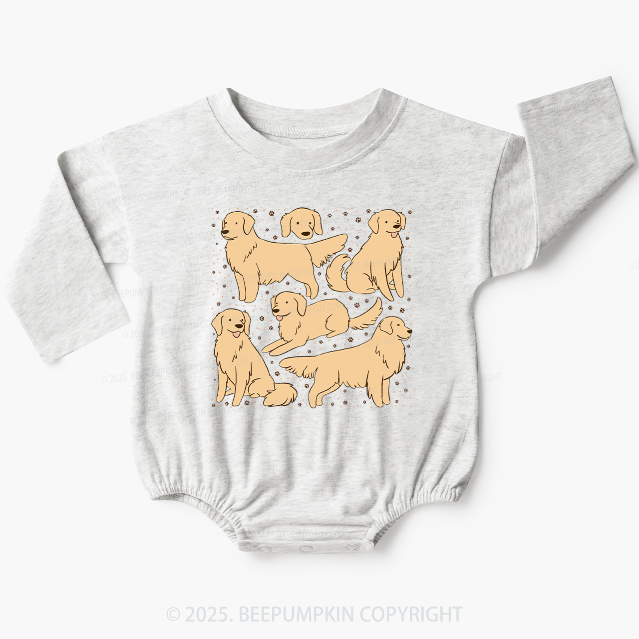 Golden Retriever Baby Bubble Romper Beepumpkin