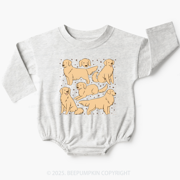 Golden Retriever Baby Bubble Romper Beepumpkin