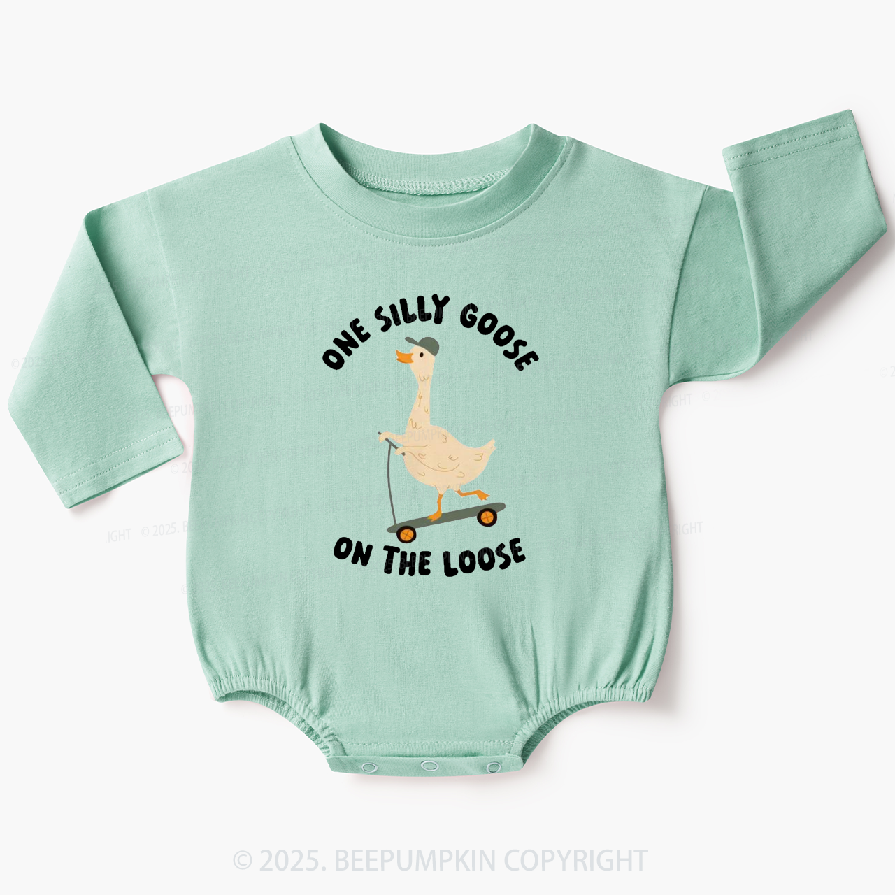 One Silly Goose On The Loose Baby Bubble Romper Beepumpkin