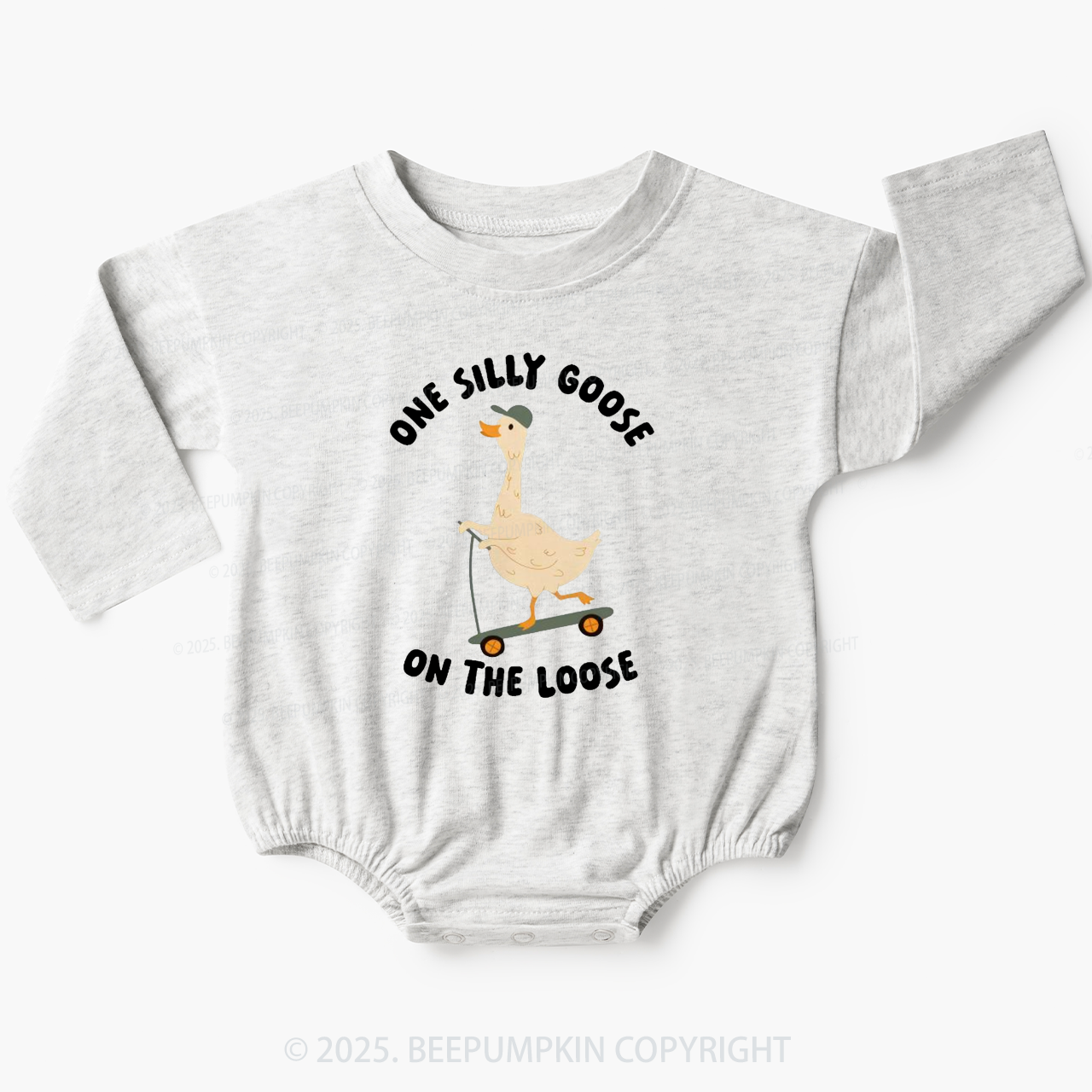 One Silly Goose On The Loose Baby Bubble Romper Beepumpkin