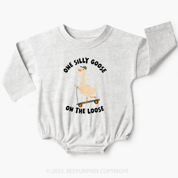 One Silly Goose On The Loose Baby Bubble Romper Beepumpkin