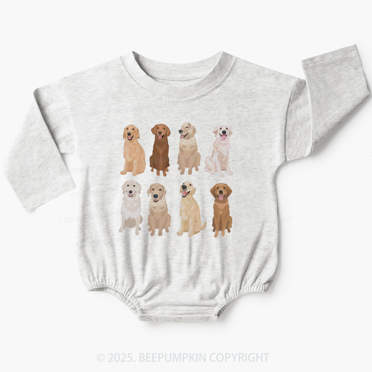 Golden Retriever Baby Bubble Romper Beepumpkin