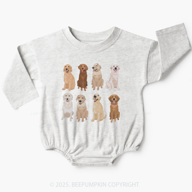 Golden Retriever Baby Bubble Romper Beepumpkin