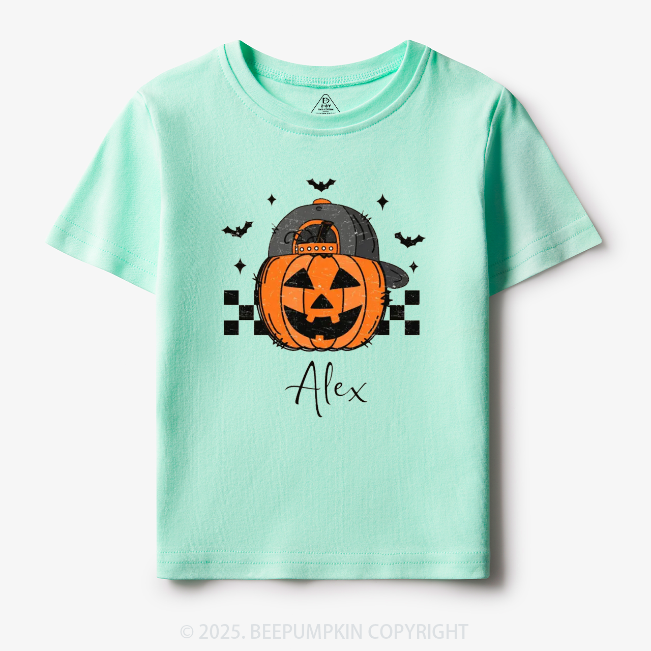 Personalized Jack-O-Lantern Name Toddler&Kid's Tees Beepumpkin
