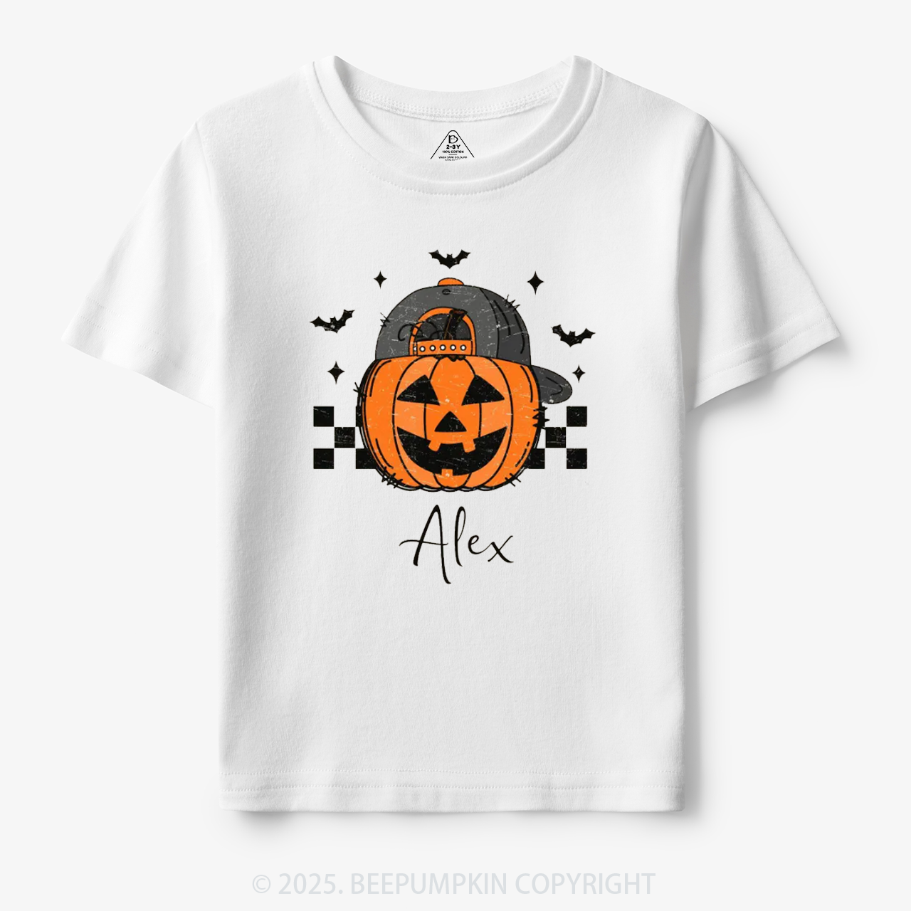 Personalized Jack-O-Lantern Name Toddler&Kid's Tees Beepumpkin