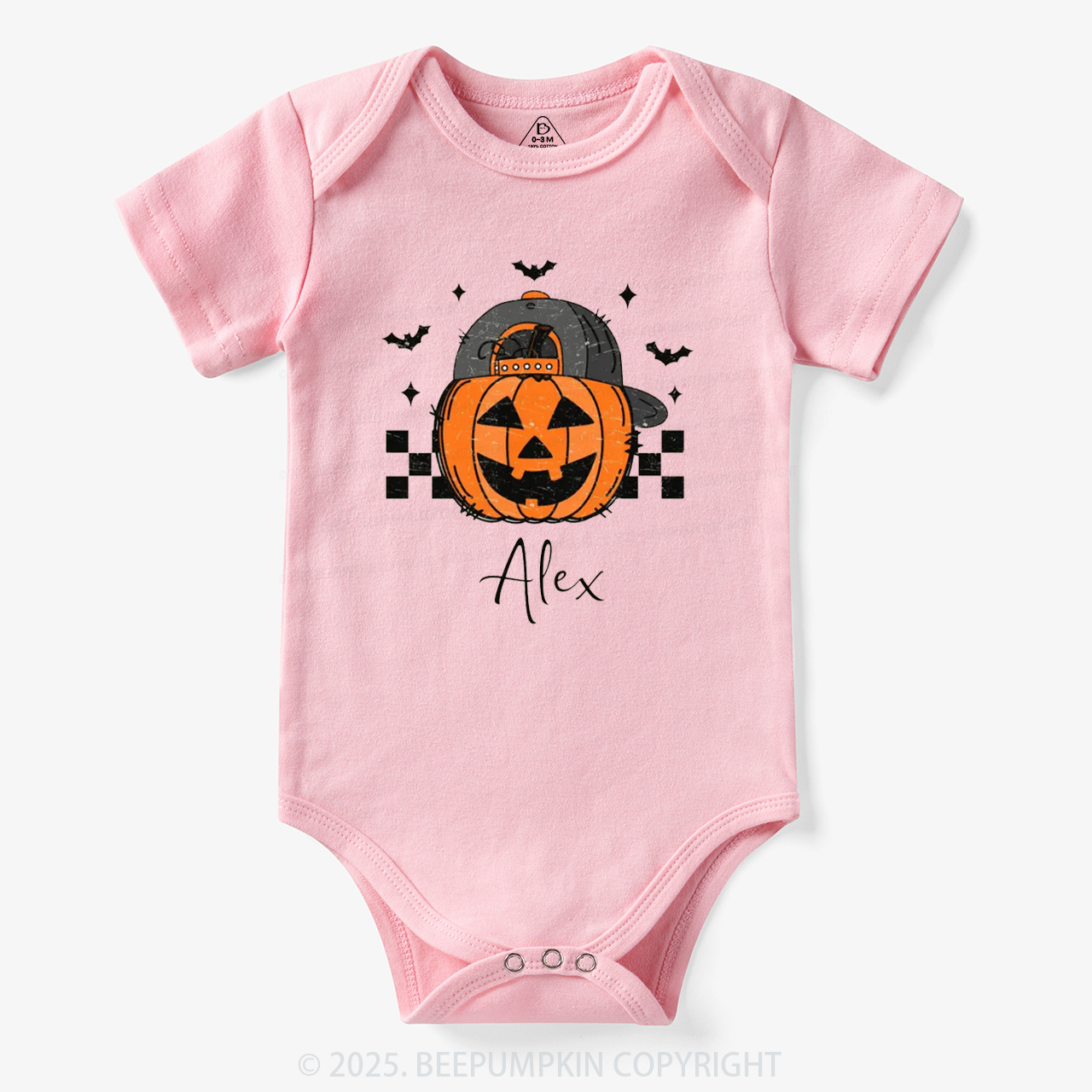 Personalized Jack-O-Lantern Name Bodysuit Beepumpkin