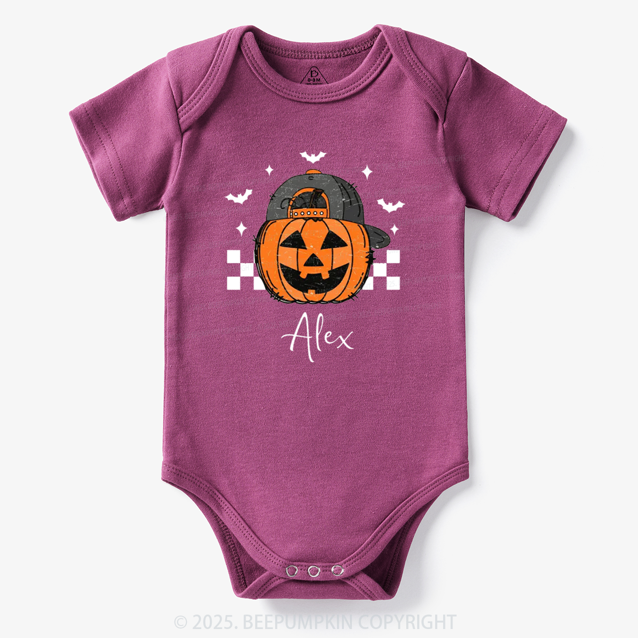 Personalized Jack-O-Lantern Name Bodysuit Beepumpkin