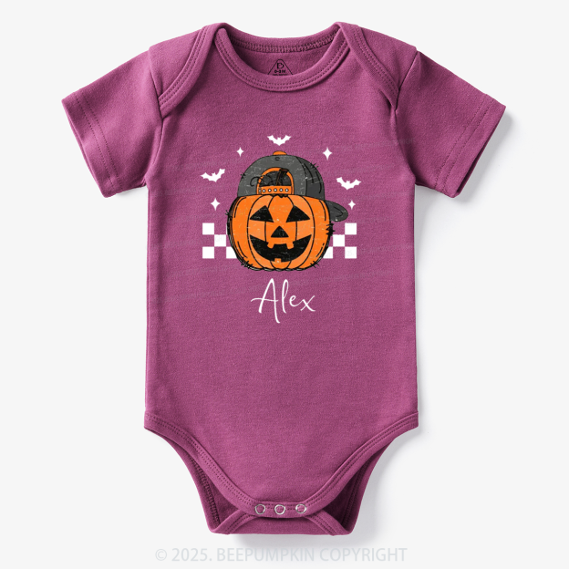 Personalized Jack-O-Lantern Name Bodysuit Beepumpkin