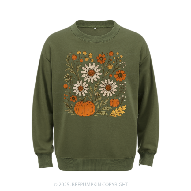 Boho Floral Fall Sweatshirt Beepumpkin