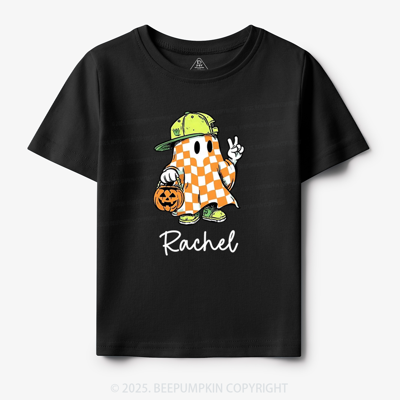 Personalized Name Spooky Dude Pumpkin Ghost Toddler&Kid's Tees Beepumpkin