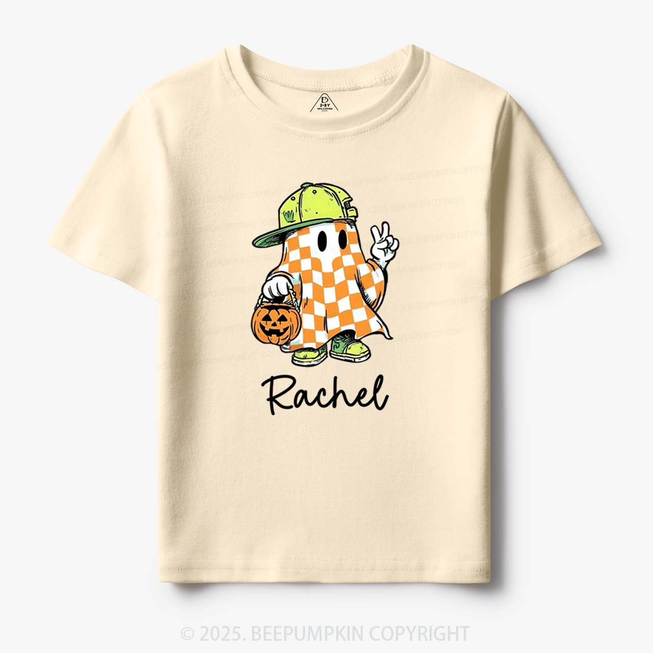 Personalized Name Spooky Dude Pumpkin Ghost Toddler&Kid's Tees Beepumpkin