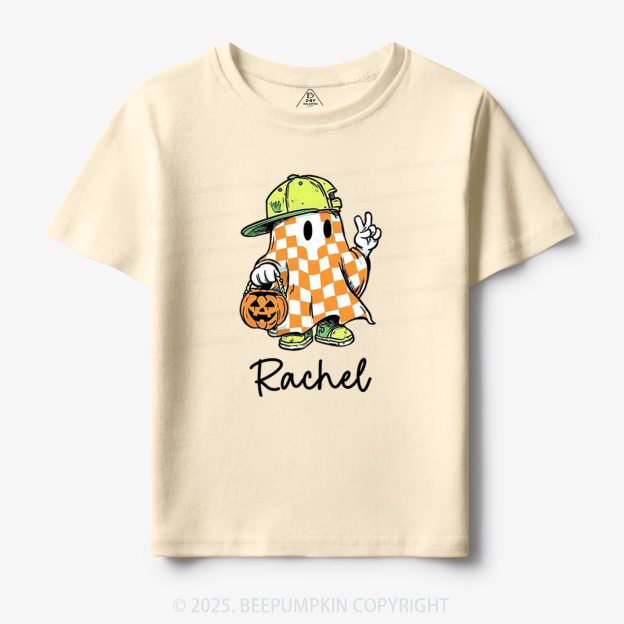 Personalized Name Spooky Dude Pumpkin Ghost Toddler&Kid's Tees Beepumpkin