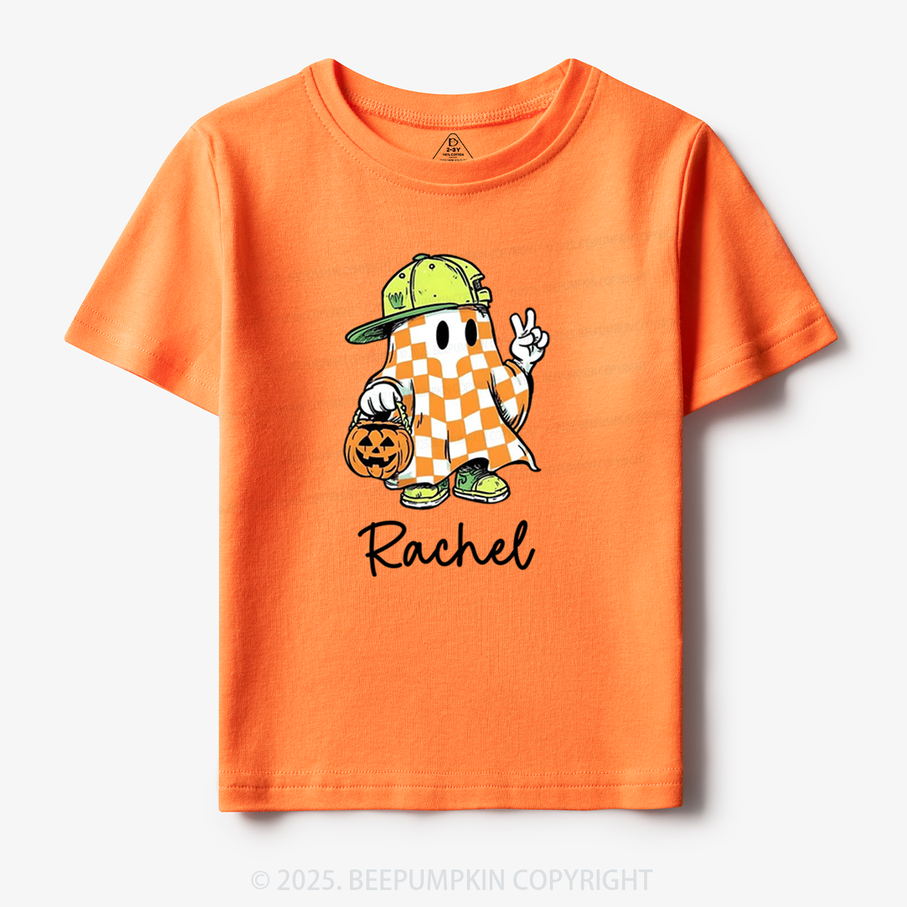 Personalized Name Spooky Dude Pumpkin Ghost Toddler&Kid's Tees Beepumpkin