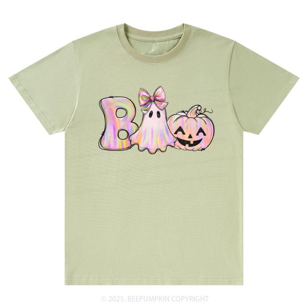 Halloween Iridescent Ghost Pumpkin T-Shirts Beepumpkin