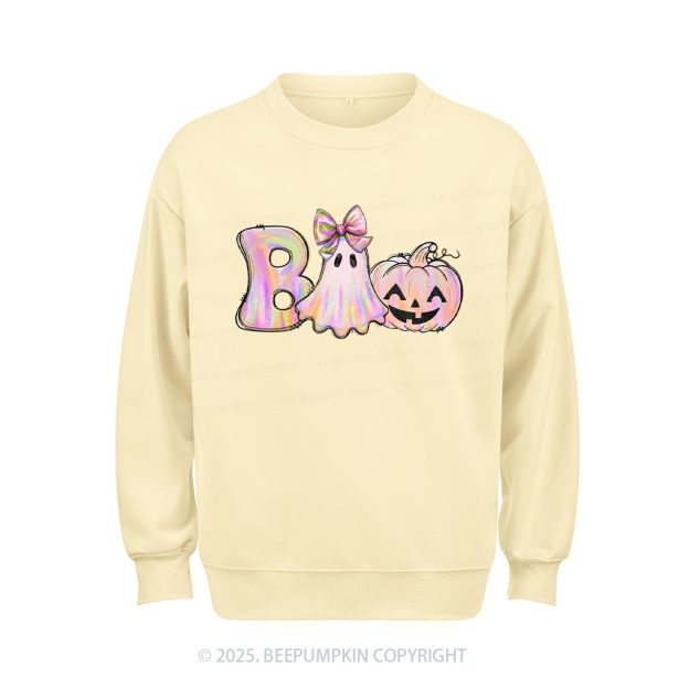 Halloween Iridescent Ghost Pumpkin Sweatshirt Beepumpkin