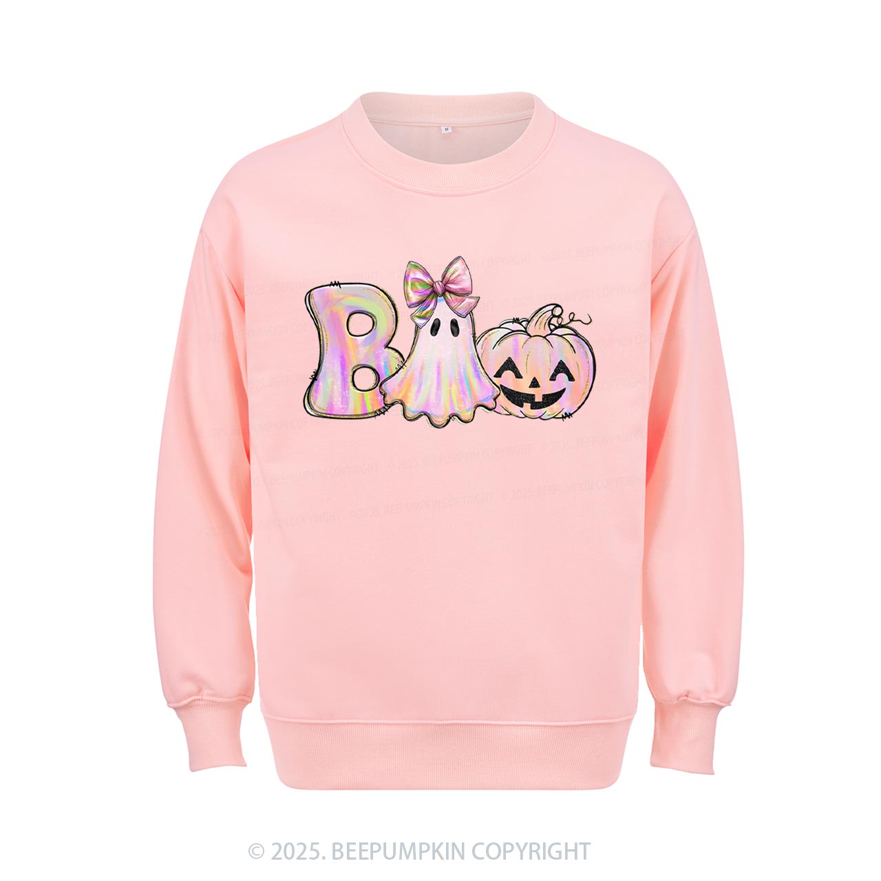 Halloween Iridescent Ghost Pumpkin Sweatshirt Beepumpkin