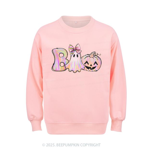 Halloween Iridescent Ghost Pumpkin Sweatshirt Beepumpkin