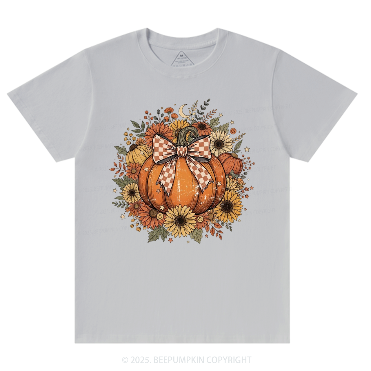 Fall Coquette Boho Floral Pumpkin Bow T-Shirts Beepumpkin