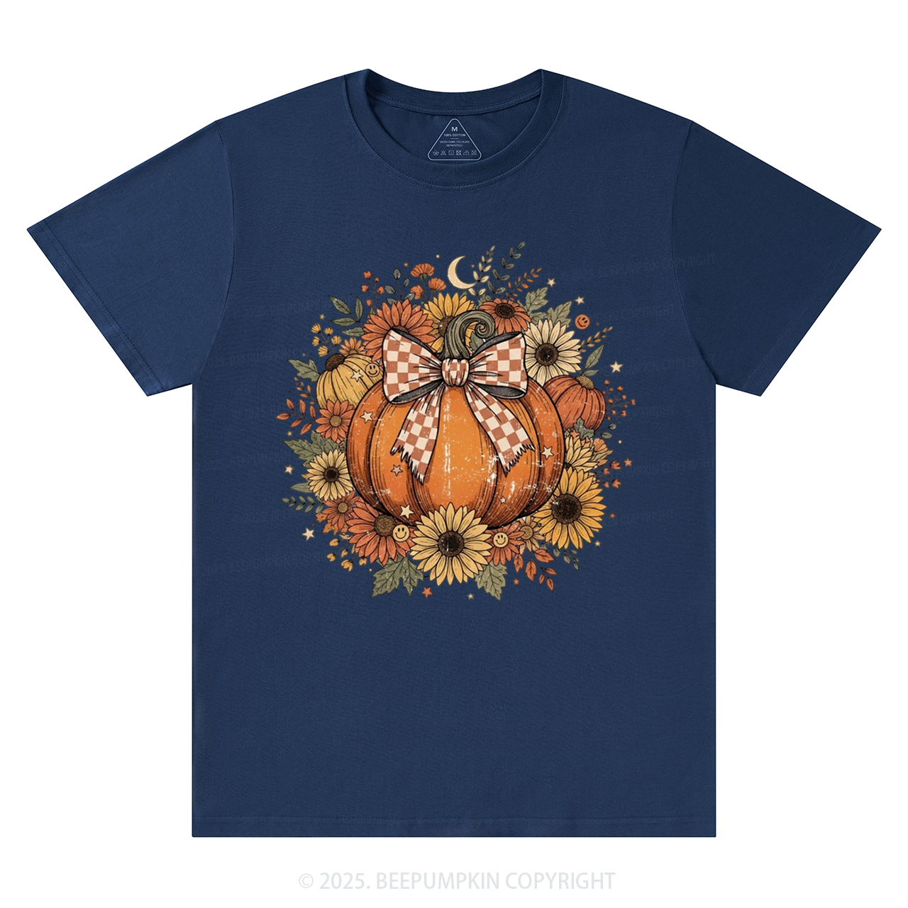 Fall Coquette Boho Floral Pumpkin Bow T-Shirts Beepumpkin