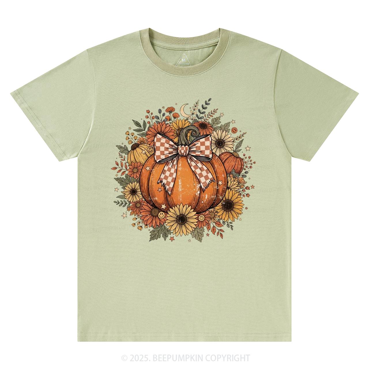 Fall Coquette Boho Floral Pumpkin Bow T-Shirts Beepumpkin