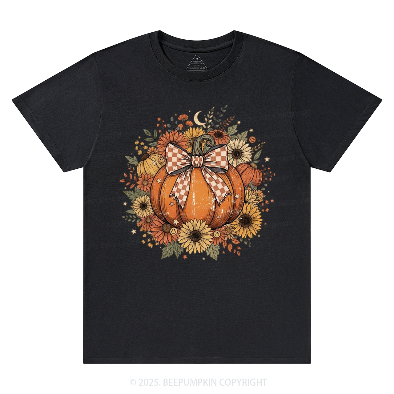 Fall Coquette Boho Floral Pumpkin Bow T-Shirts Beepumpkin