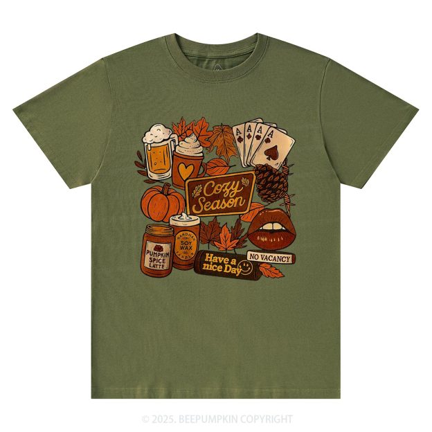 Retro Fall Collage Sublimation T-Shirts Beepumpkin