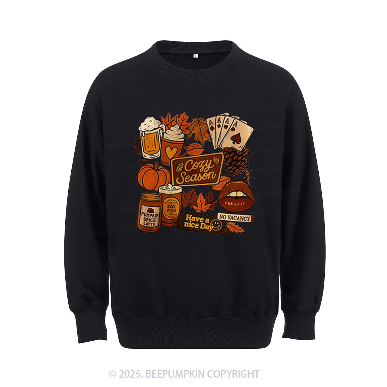 Retro Fall Collage Sublimation Sweatshirt Beepumpkin