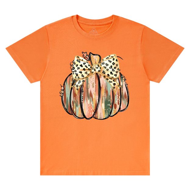 Colorful Coquette Gold Glitter Pumpkin T-Shirts Beepumpkin