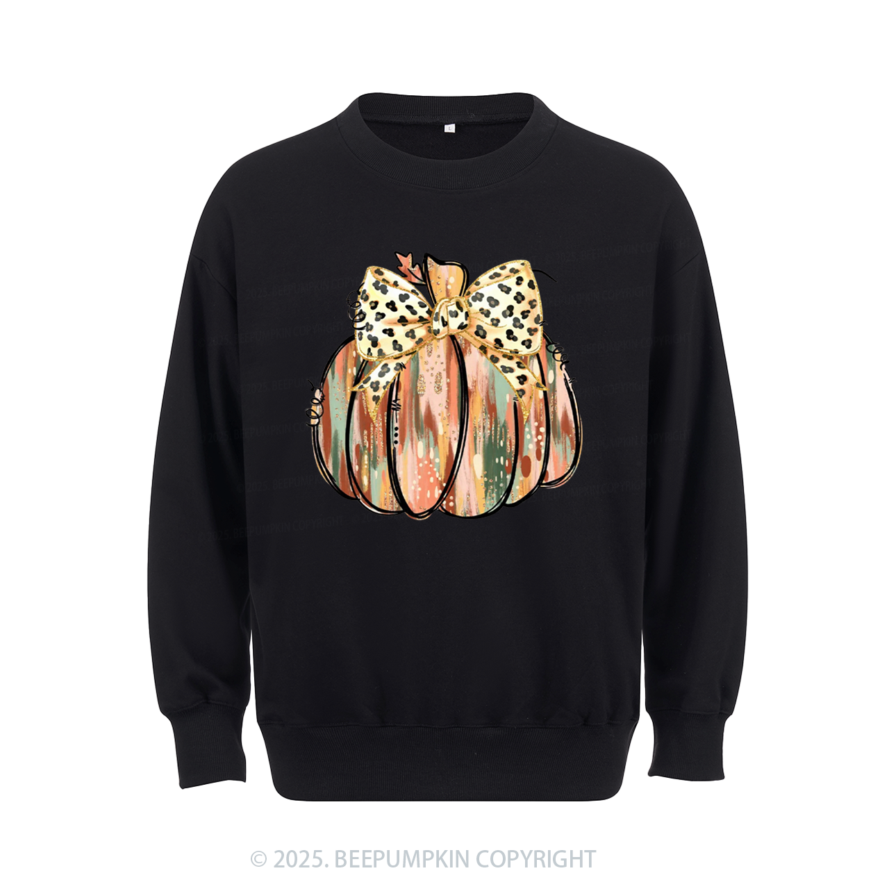Colorful Coquette Gold Glitter Pumpkin Sweatshirt Beepumpkin