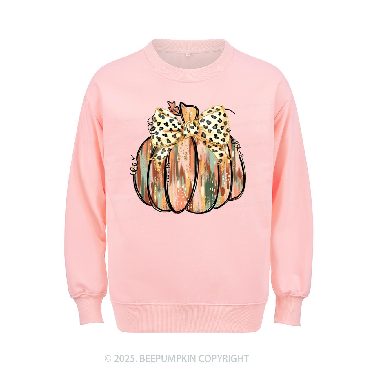 Colorful Coquette Gold Glitter Pumpkin Sweatshirt Beepumpkin