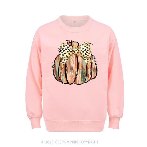 Colorful Coquette Gold Glitter Pumpkin Sweatshirt Beepumpkin